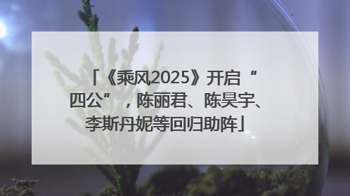 《乘风2025》开启“四公”，陈丽君、陈昊宇、李斯丹妮等回归助阵