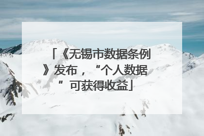 《无锡市数据条例》发布，“个人数据”可获得收益