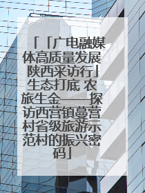 「广电融媒体高质量发展陕西采访行」生态打底 农旅生金——探访西营镇蔓营村省级旅游示范村的振兴密码
