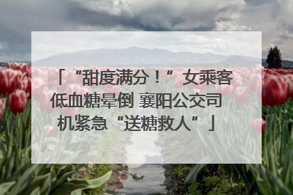 “甜度满分！”女乘客低血糖晕倒 襄阳公交司机紧急“送糖救人”