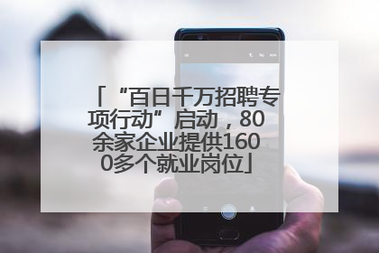 “百日千万招聘专项行动”启动，80余家企业提供1600多个就业岗位