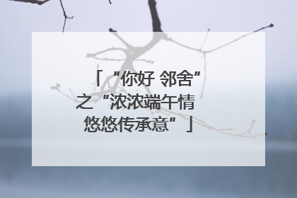 “你好 邻舍”之“浓浓端午情 悠悠传承意”