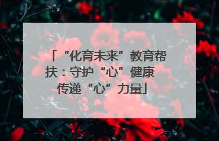 “化育未来”教育帮扶：守护“心”健康 传递“心”力量