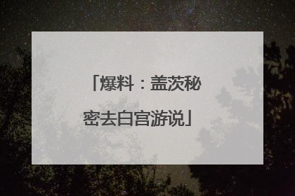 爆料：盖茨秘密去白宫游说