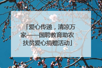 爱心传递，清凉万家——国聘教育助农扶贫爱心捐赠活动