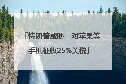特朗普威胁：对苹果等手机征收25%关税