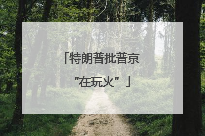 特朗普批普京“在玩火”