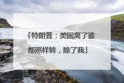 特朗普：美国离了谁都照样转，除了我