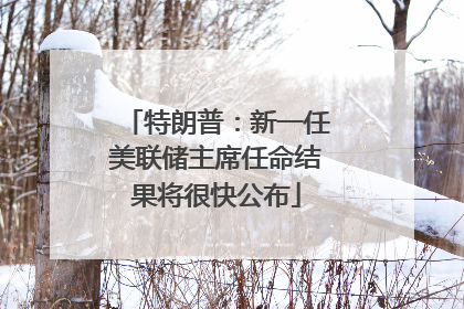 特朗普：新一任美联储主席任命结果将很快公布