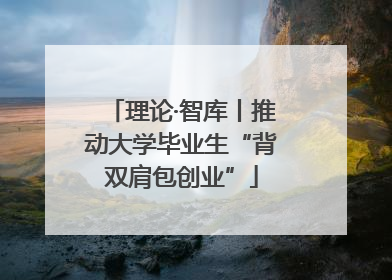 理论·智库丨推动大学毕业生“背双肩包创业”