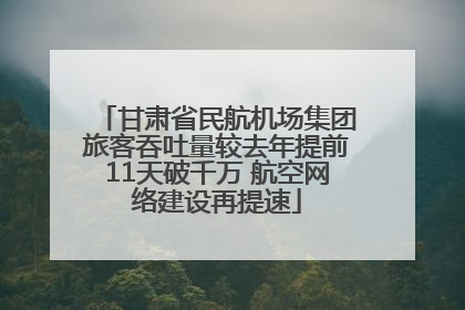甘肃省民航机场集团旅客吞吐量较去年提前11天破千万 航空网络建设再提速