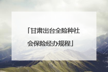 甘肃出台全险种社会保险经办规程