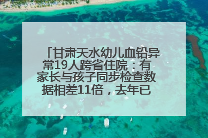 甘肃天水幼儿血铅异常19人跨省住院：有家长与孩子同步检查数据相差11倍，去年已有幼儿出现症状