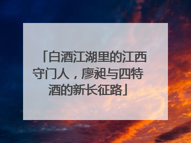 白酒江湖里的江西守门人，廖昶与四特酒的新长征路