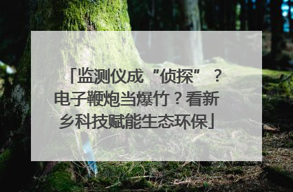 监测仪成“侦探”？电子鞭炮当爆竹？看新乡科技赋能生态环保