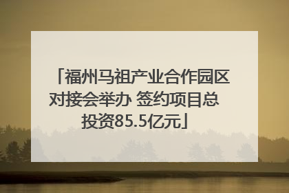 福州马祖产业合作园区对接会举办 签约项目总投资85.5亿元