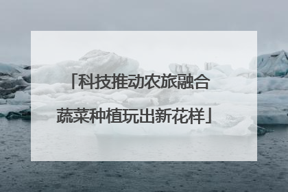 科技推动农旅融合 蔬菜种植玩出新花样