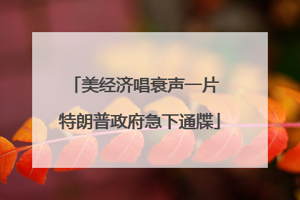 美经济唱衰声一片 特朗普政府急下通牒