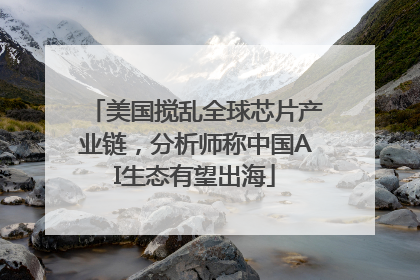 美国搅乱全球芯片产业链，分析师称中国AI生态有望出海