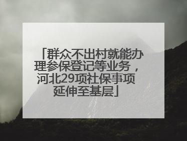 群众不出村就能办理参保登记等业务，河北29项社保事项延伸至基层