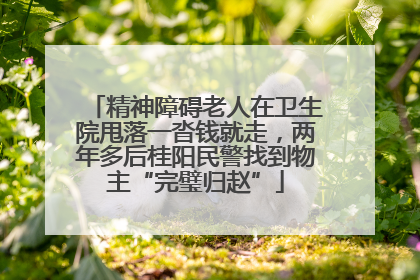 精神障碍老人在卫生院甩落一沓钱就走，两年多后桂阳民警找到物主“完璧归赵”