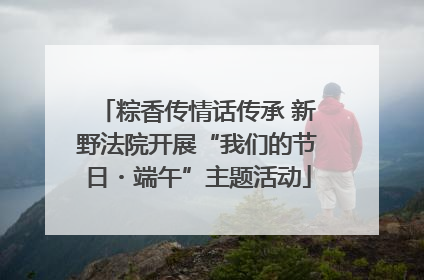 粽香传情话传承 新野法院开展“我们的节日・端午”主题活动