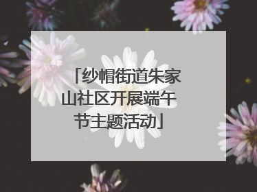 纱帽街道朱家山社区开展端午节主题活动