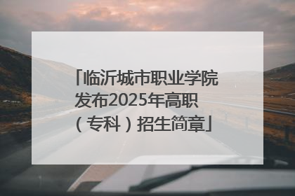 临沂城市职业学院发布2025年高职(专科)招生简章
