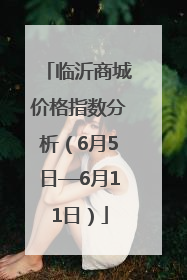 临沂商城价格指数分析（6月5日—6月11日）
