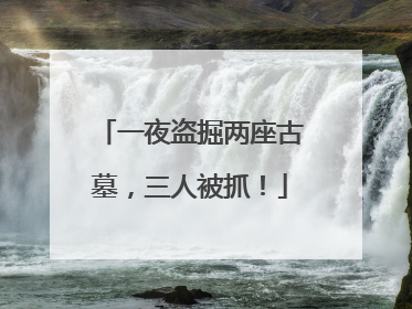 一夜盗掘两座古墓，三人被抓！