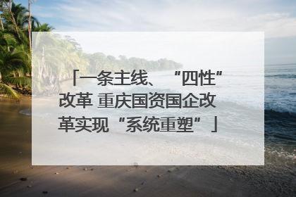 一条主线、“四性”改革 重庆国资国企改革实现“系统重塑”