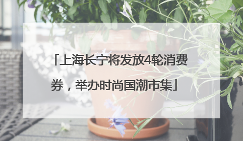 上海长宁将发放4轮消费券，举办时尚国潮市集