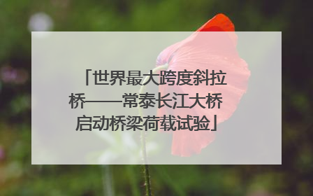 世界最大跨度斜拉桥——常泰长江大桥启动桥梁荷载试验