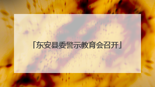 东安县委警示教育会召开