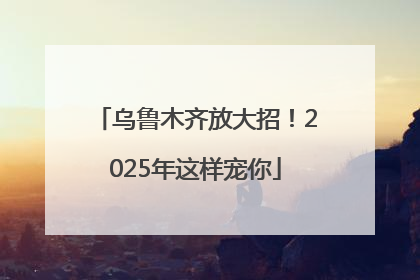 乌鲁木齐放大招！2025年这样宠你
