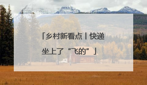 乡村新看点丨快递坐上了“飞的”