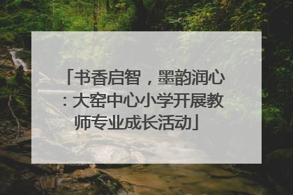 书香启智，墨韵润心：大窑中心小学开展教师专业成长活动