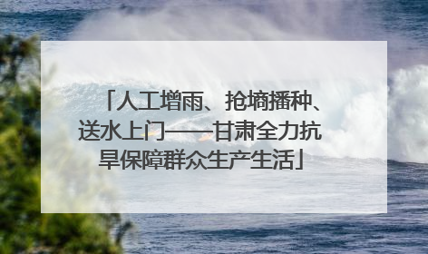 人工增雨、抢墒播种、送水上门——甘肃全力抗旱保障群众生产生活