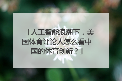 人工智能浪潮下，美国体育评论人怎么看中国的体育创新？
