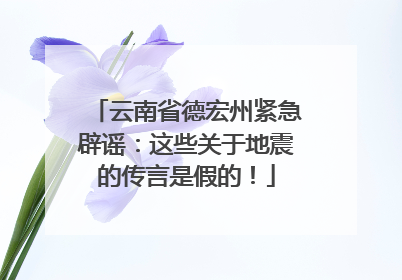 云南省德宏州紧急辟谣：这些关于地震的传言是假的！