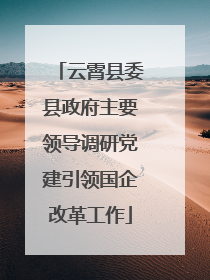 云霄县委县政府主要领导调研党建引领国企改革工作