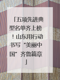 五项先进典型名单齐上榜！山东用行动书写“美丽中国”齐鲁篇章