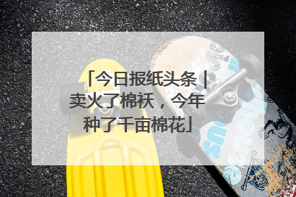 今日报纸头条｜卖火了棉袄，今年种了千亩棉花