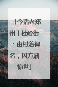 今话老郑州丨杜岭街：由村落得名，因方鼎惊世