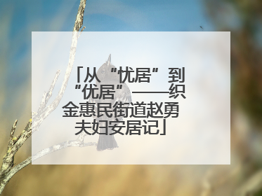 从“忧居”到“优居”——织金惠民街道赵勇夫妇安居记
