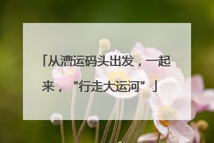 从漕运码头出发，一起来，“行走大运河”