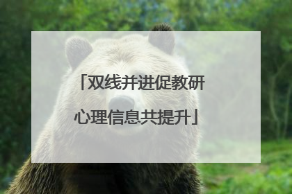 双线并进促教研 心理信息共提升