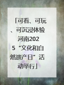 可看、可玩、可沉浸体验 河南2025“文化和自然遗产日”活动举行