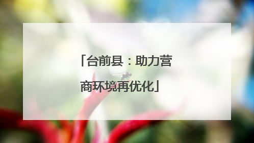 台前县：助力营商环境再优化