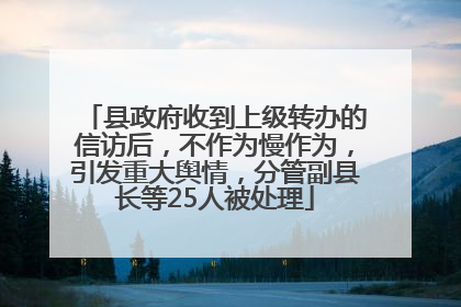 县政府收到上级转办的信访后，不作为慢作为，引发重大舆情，分管副县长等25人被处理
